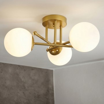 Brilagi - Plafoniera da soffitto MALIVA 3xE14/15W/230V oro/bianco