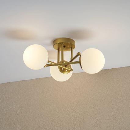 Brilagi - Plafoniera da soffitto MALIVA 3xE14/15W/230V oro/bianco