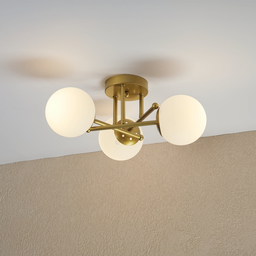 Brilagi - Plafoniera da soffitto MALIVA 3xE14/15W/230V oro/bianco