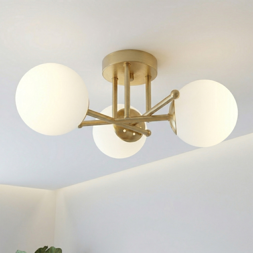 Brilagi - Plafoniera da soffitto MALIVA 3xE14/15W/230V oro/bianco