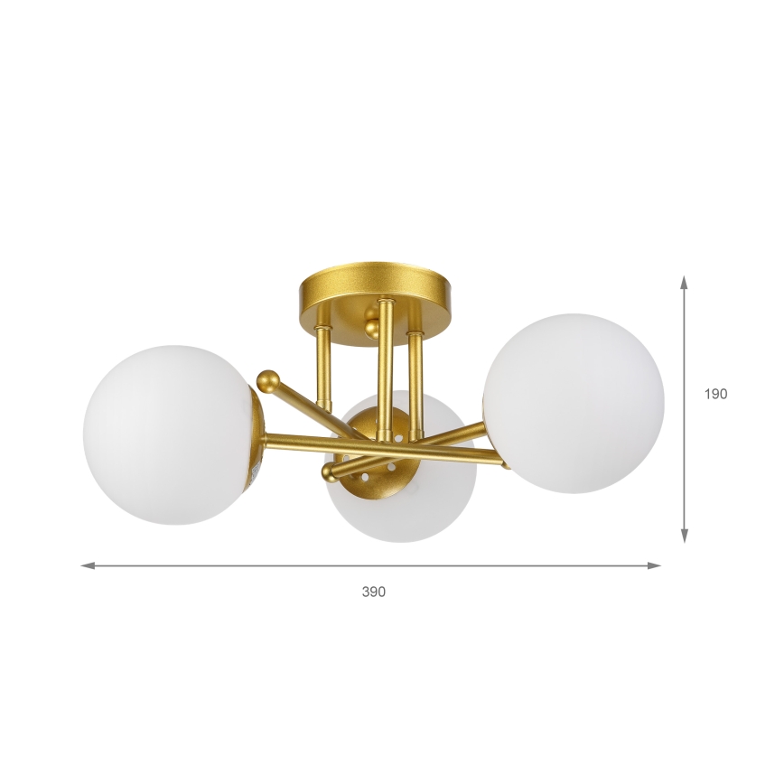 Brilagi - Plafoniera da soffitto MALIVA 3xE14/15W/230V oro/bianco