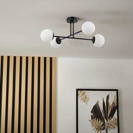 Brilagi - Plafoniera da soffitto MALIVA 4xE14/15W/230V nero/bianco