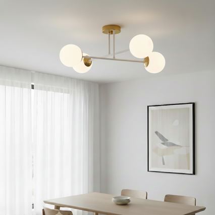 Brilagi - Plafoniera da soffitto MALIVA 4xE14/15W/230V oro/bianco