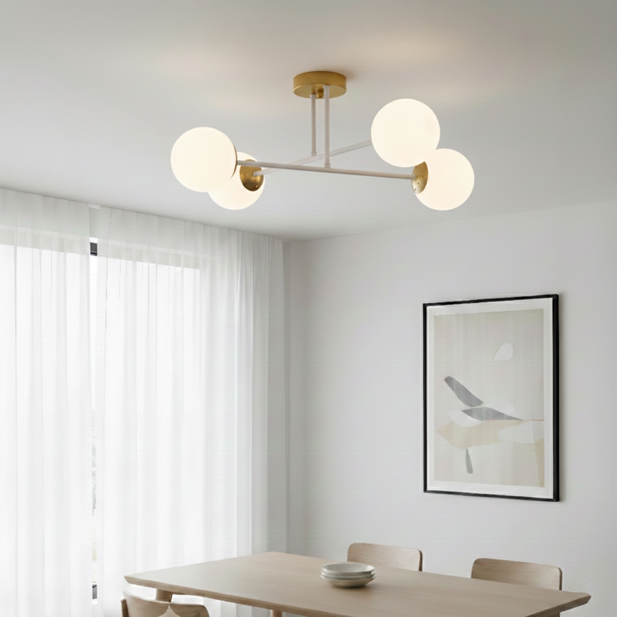 Brilagi - Plafoniera da soffitto MALIVA 4xE14/15W/230V oro/bianco