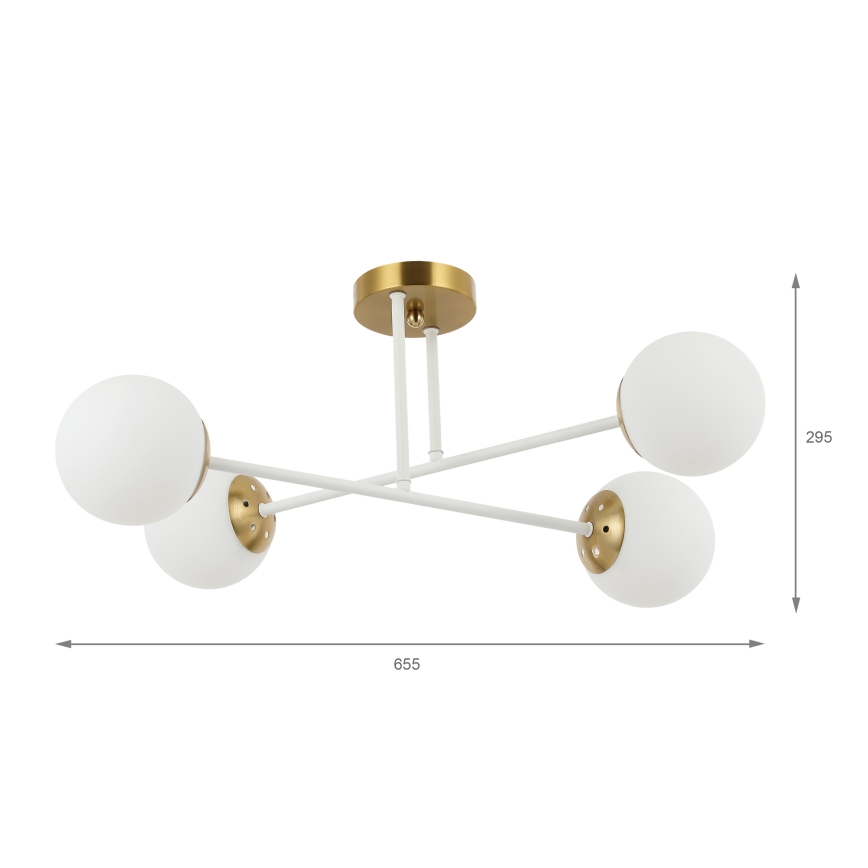 Brilagi - Plafoniera da soffitto MALIVA 4xE14/15W/230V oro/bianco
