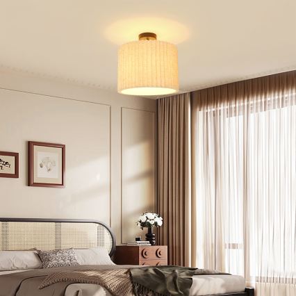 Brilagi - Plafoniera da soffitto NORDIC WAVE 1xE27/15W/230V Ø 32 cm lino/nero