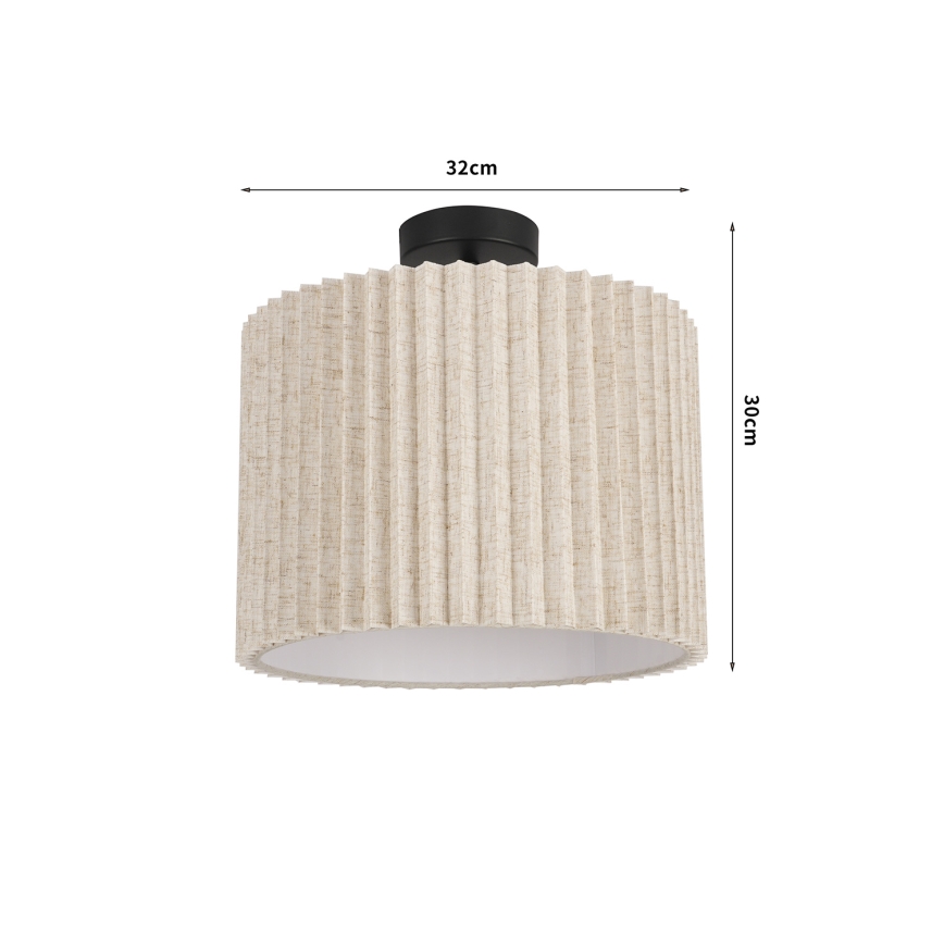 Brilagi - Plafoniera da soffitto NORDIC WAVE 1xE27/15W/230V Ø 32 cm lino/nero