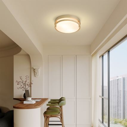 Brilagi - Plafoniera da soffitto ORINO 2xE27/40W/230V Ø 27 cm oro/rovere