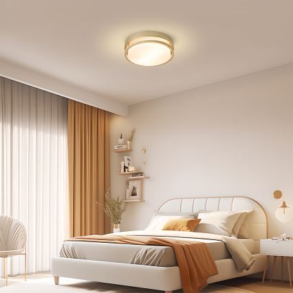 Brilagi - Plafoniera da soffitto ORINO 2xE27/40W/230V Ø 27 cm oro/rovere