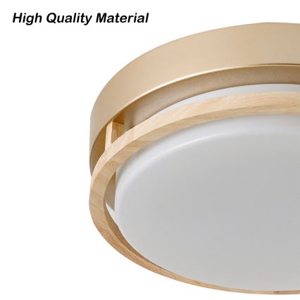 Brilagi - Plafoniera da soffitto ORINO 2xE27/40W/230V Ø 27 cm oro/rovere