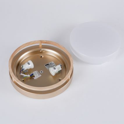 Brilagi - Plafoniera da soffitto ORINO 2xE27/40W/230V Ø 27 cm oro/rovere