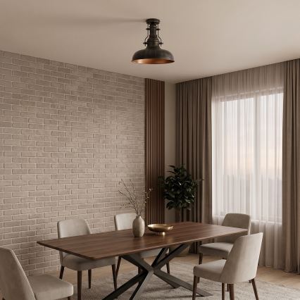 Brilagi - Plafoniera da soffitto PYRONIC 1xE27/40W/230V Ø 32 cm bronzo/patina