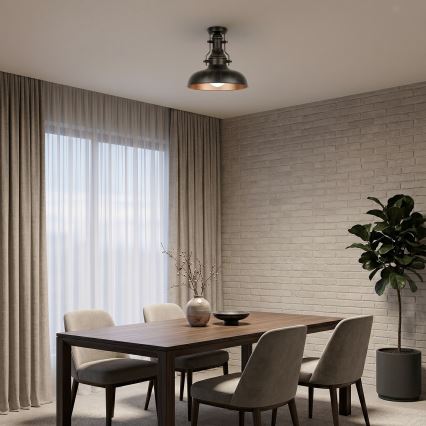 Brilagi - Plafoniera da soffitto PYRONIC 1xE27/40W/230V Ø 32 cm bronzo/patina