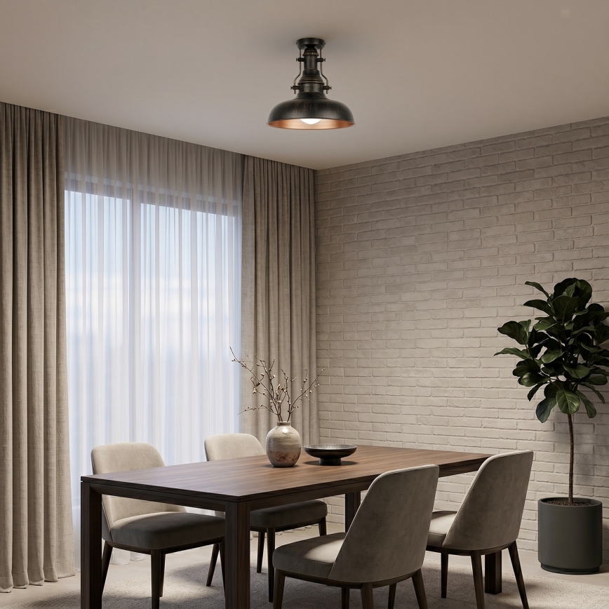 Brilagi - Plafoniera da soffitto PYRONIC 1xE27/40W/230V Ø 32 cm bronzo/patina