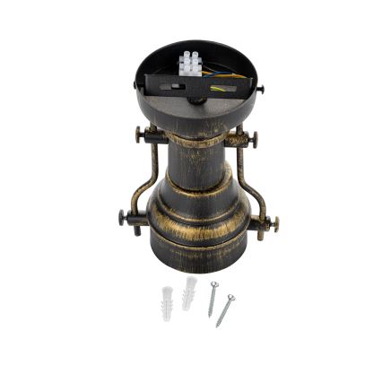 Brilagi - Plafoniera da soffitto PYRONIC 1xE27/40W/230V Ø 32 cm bronzo/patina