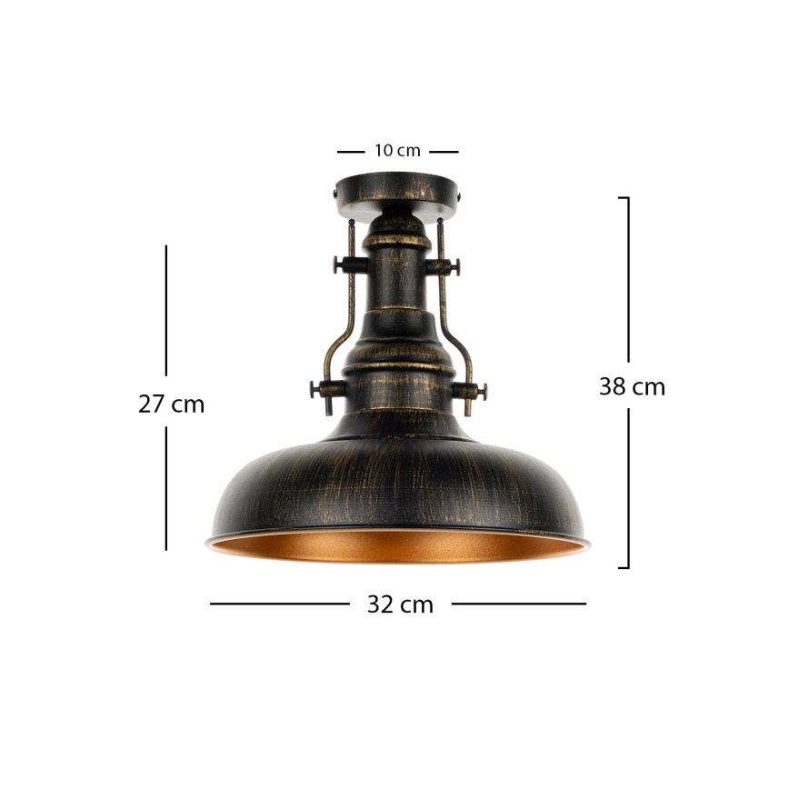 Brilagi - Plafoniera da soffitto PYRONIC 1xE27/40W/230V Ø 32 cm bronzo/patina