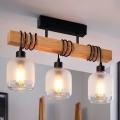 Brilagi - Plafoniera da soffitto WOOD GLASS 3xE27/60W/230V pino/nero/bianco