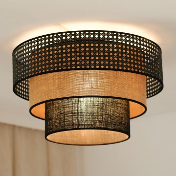 Brilagi - Plafoniera DAKOTA LUNETA 1xE27/15W/230V diametro 45 cm nero/beige