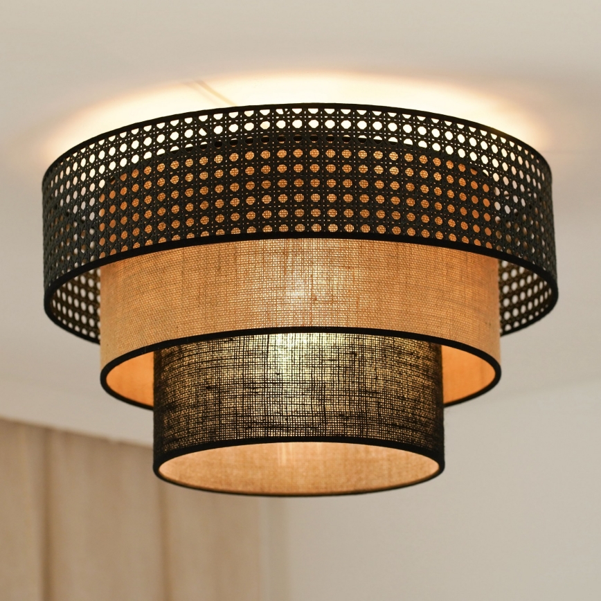 Brilagi - Plafoniera DAKOTA LUNETA 1xE27/15W/230V diametro 45 cm nero/beige