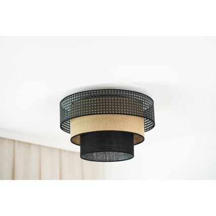 Brilagi - Plafoniera DAKOTA LUNETA 1xE27/15W/230V diametro 45 cm nero/beige