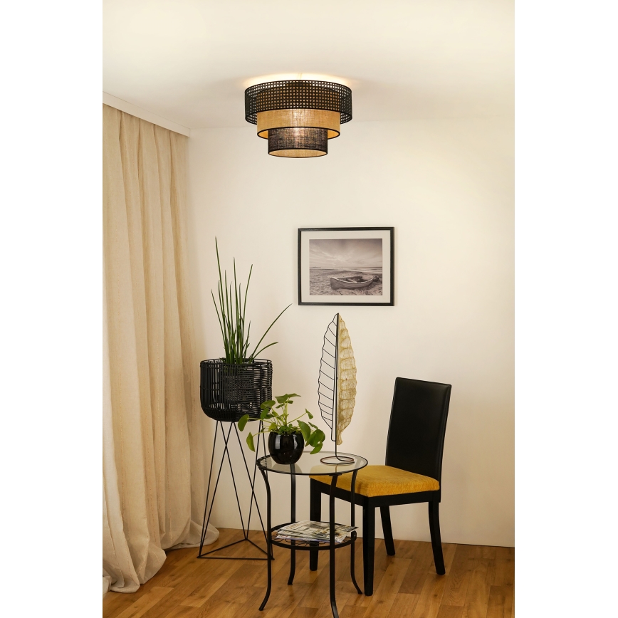 Brilagi - Plafoniera DAKOTA LUNETA 1xE27/15W/230V diametro 45 cm nero/beige