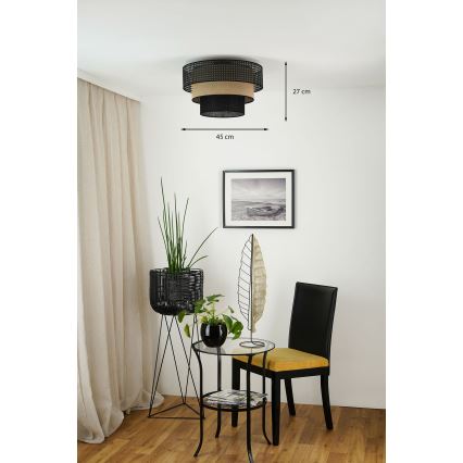 Brilagi - Plafoniera DAKOTA LUNETA 1xE27/15W/230V diametro 45 cm nero/beige