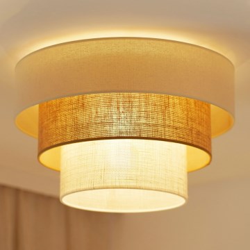 Brilagi-Plafoniera DENVER LUNETA 1xE27/15W/230V diametro 45 beige/marrone/color crema