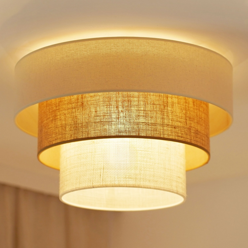 Brilagi-Plafoniera DENVER LUNETA 1xE27/15W/230V diametro 45 beige/marrone/color crema