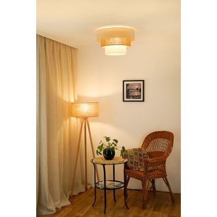 Brilagi-Plafoniera DENVER LUNETA 1xE27/15W/230V diametro 45 beige/marrone/color crema