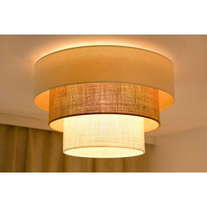 Brilagi-Plafoniera DENVER LUNETA 1xE27/15W/230V diametro 45 beige/marrone/color crema