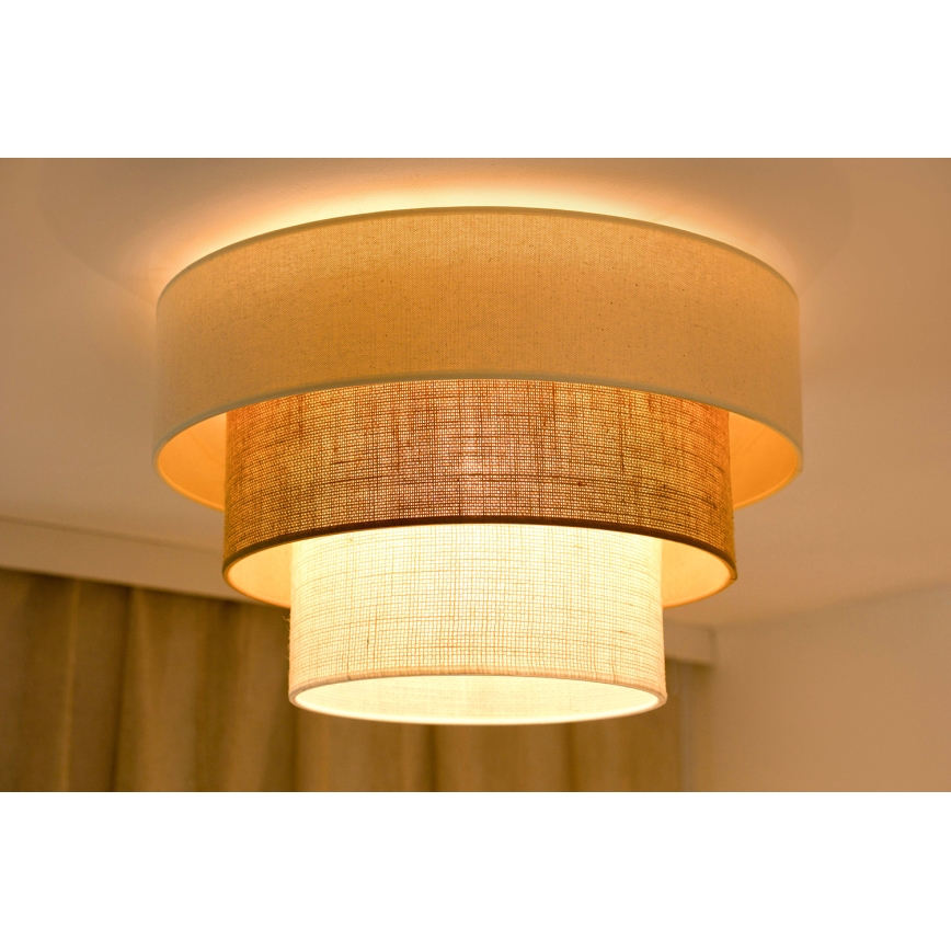 Brilagi-Plafoniera DENVER LUNETA 1xE27/15W/230V diametro 45 beige/marrone/color crema