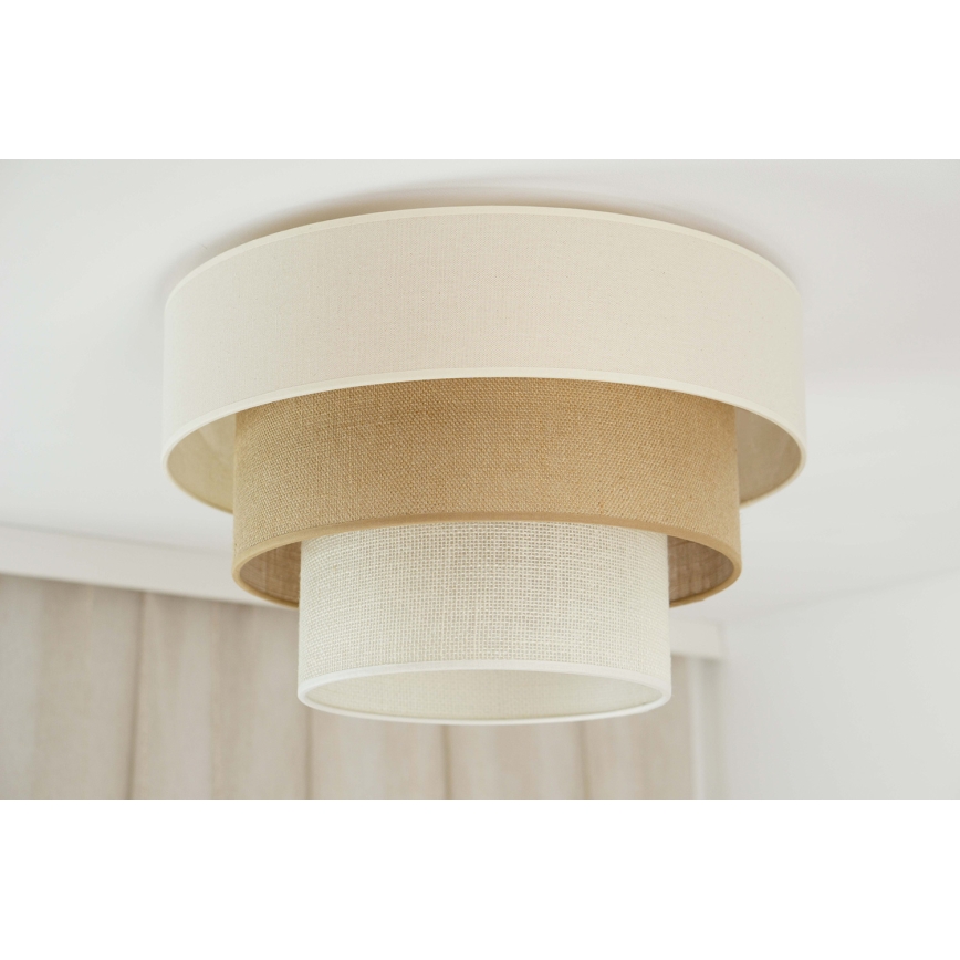 Brilagi-Plafoniera DENVER LUNETA 1xE27/15W/230V diametro 45 beige/marrone/color crema