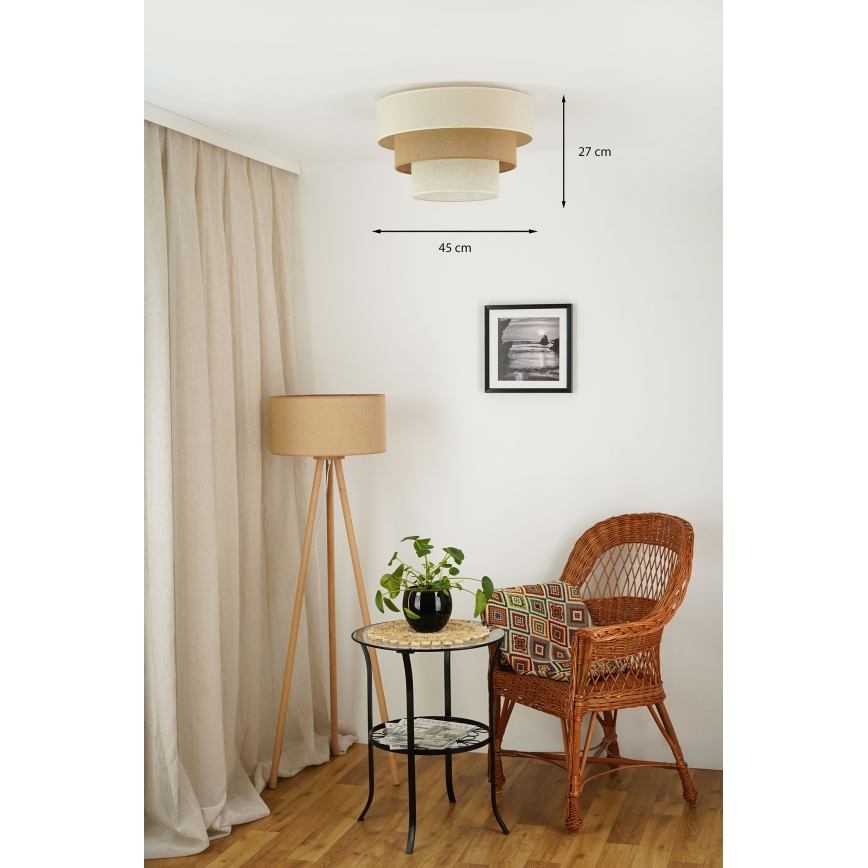 Brilagi-Plafoniera DENVER LUNETA 1xE27/15W/230V diametro 45 beige/marrone/color crema