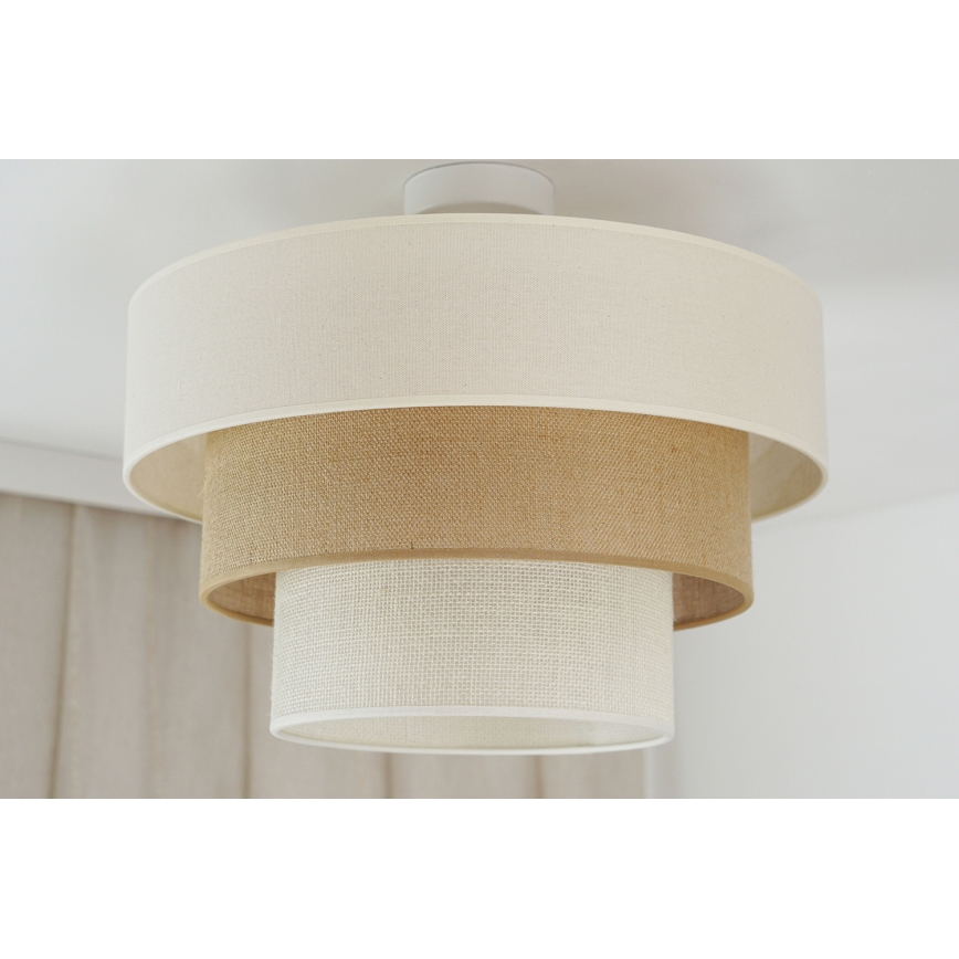 Brilagi - Lampadario a plafone DENVER LUNETA 1xE27/15W/230V diam. 45 cm beige/marrone/crema