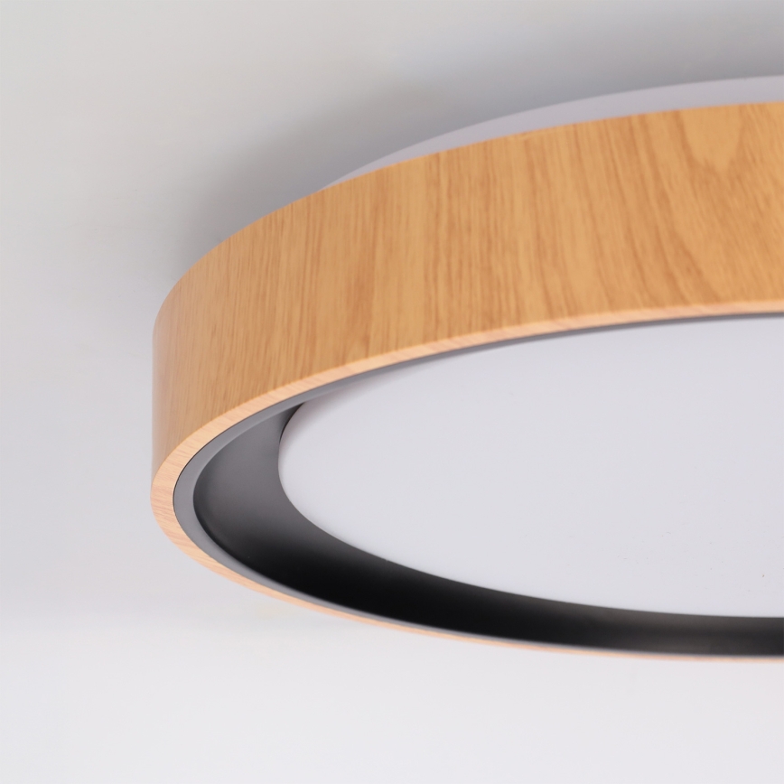 Brilagi - Plafoniera LED dimmerabile FLOCO LED/48W/230V 3000-6500K Ø 40 cm finitura effetto legno/nero + telecomando