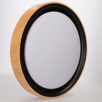 Brilagi - Plafoniera LED dimmerabile FLOCO LED/48W/230V 3000-6500K Ø 40 cm finitura effetto legno/nero + telecomando