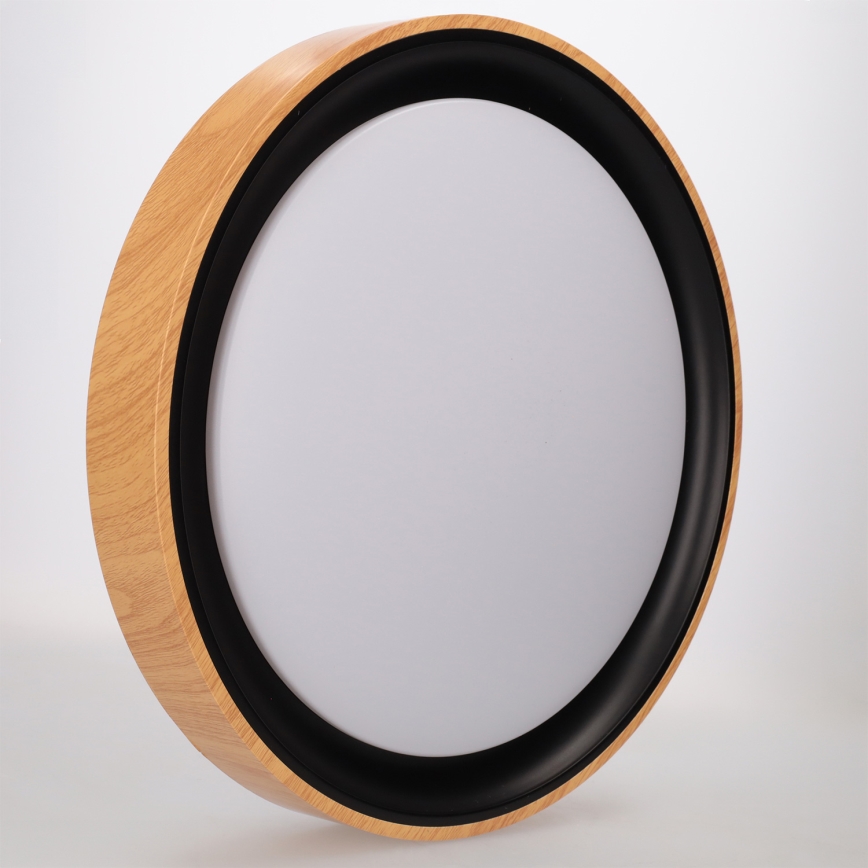 Brilagi - Plafoniera LED dimmerabile FLOCO LED/48W/230V 3000-6500K Ø 40 cm finitura effetto legno/nero + telecomando