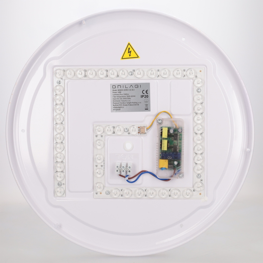 Brilagi - Plafoniera LED dimmerabile FLOCO LED/48W/230V 3000-6500K Ø 40 cm finitura effetto legno/nero + telecomando