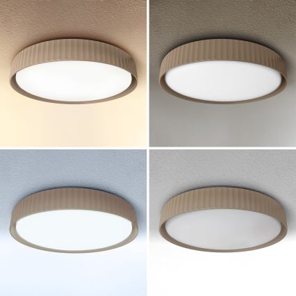 Brilagi - Plafoniera LED dimmerabile LUCIA LED/48W/230V 3000-6500K Ø 41 cm marrone + telecomando