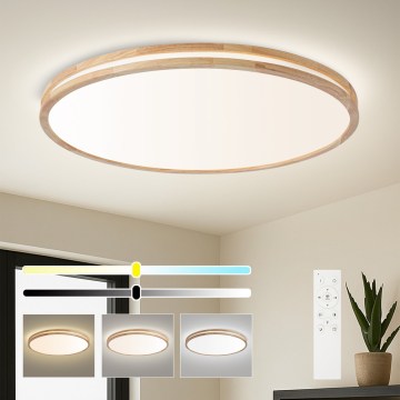 Brilagi - Plafoniera dimmerabile a LED MOLINA LED/128W/230V 3000-6000K rovere Ø 100 cm + telecomando