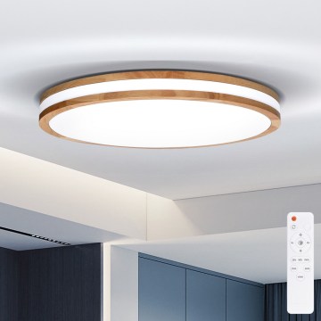 Brilagi - Plafoniera dimmerabile a LED MOLINA LED/72W/230V 3000-6500K rovere diam. 78 cm + telecomando