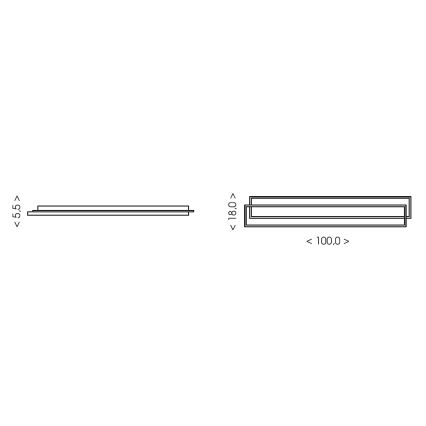 Brilagi - Plafoniera dimmerabile a LED OUTLINE LED/90W/230V 3000-6000K 18x100 cm bianco/nero + telecomando