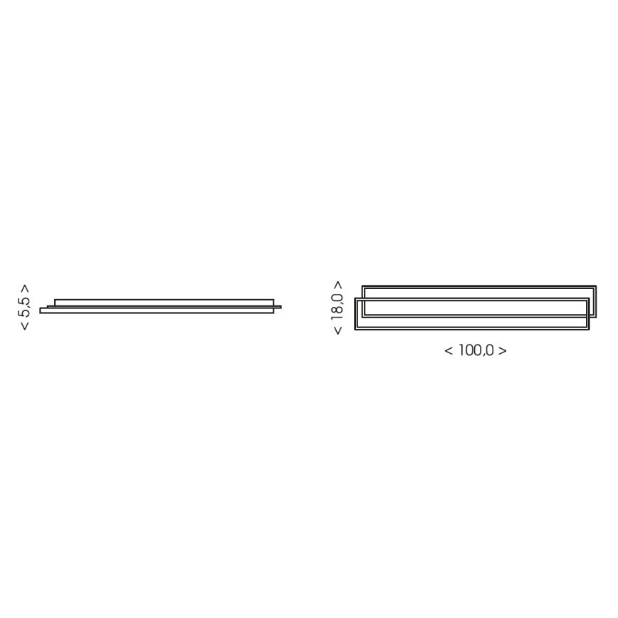 Brilagi - Plafoniera dimmerabile a LED OUTLINE LED/90W/230V 3000-6000K 18x100 cm bianco/nero + telecomando