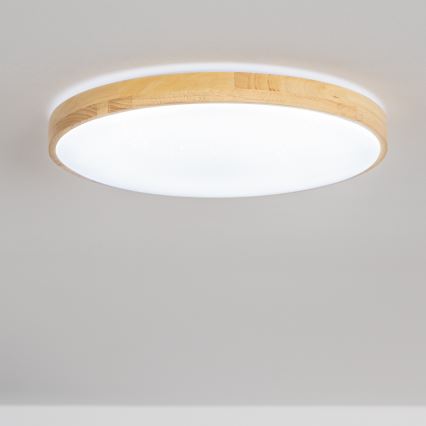 Brilagi - Plafoniera LED dimmerabile PINE LED/24W/230V in legno Ø 42 cm 3000-6500K + telecomando