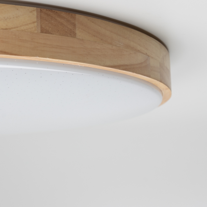 Brilagi - Plafoniera LED dimmerabile PINE LED/24W/230V in legno Ø 42 cm 3000-6500K + telecomando