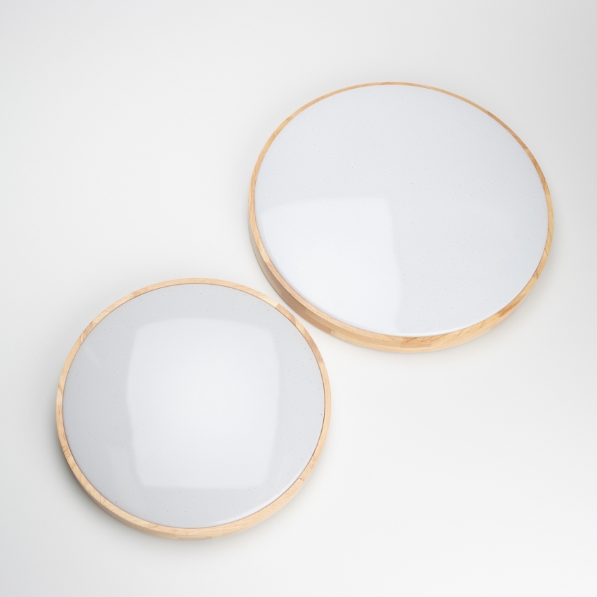 Brilagi - Plafoniera LED dimmerabile PINE LED/24W/230V in legno Ø 42 cm 3000-6500K + telecomando