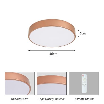 Brilagi - Plafoniera LED dimmerabile POOL LED/48W/230V 3000-6000K Ø 40 cm bronzo + telecomando