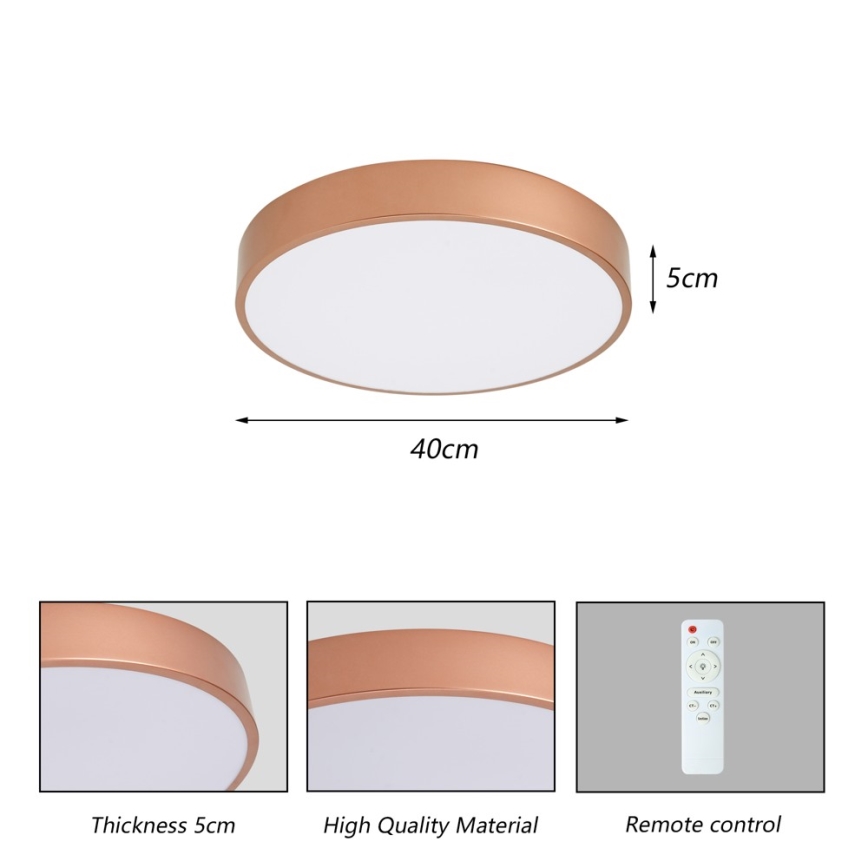 Brilagi - Plafoniera LED dimmerabile POOL LED/48W/230V 3000-6000K Ø 40 cm bronzo + telecomando