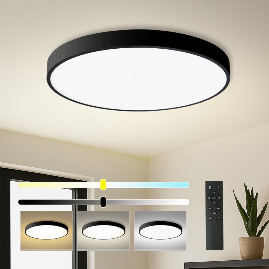 Brilagi - Plafoniera dimmerabile a LED POOL SMART LED/100W/230V 3000-6000K Ø 80 cm Wi-Fi Tuya nera + telecomando