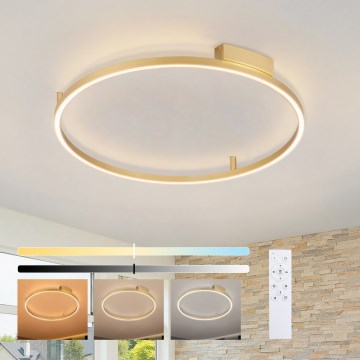 Brilagi - Plafoniera dimmerabile a LED PORTOFINO LED/60W/230V 3000-6000K diam. 80 cm dorata + telecomando
